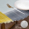 thumbnail image 6 of Round Tablecloth Yellow Black Graffiti Block Elastic Edge Fitted Modern Abstract Texture Art Plastic Table Cover,Waterproof Oil Proof for Dinner,Outdoor, Picnic, 55"- 60" DIA Tables, 6 of 8