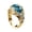 Gold D, variant on Ocean Wave Rings for Women Unique Blue Gemstone Band Stainless Steel Sea Vintage Costume Statement Personalized Gift Jewelry Silver Plated C