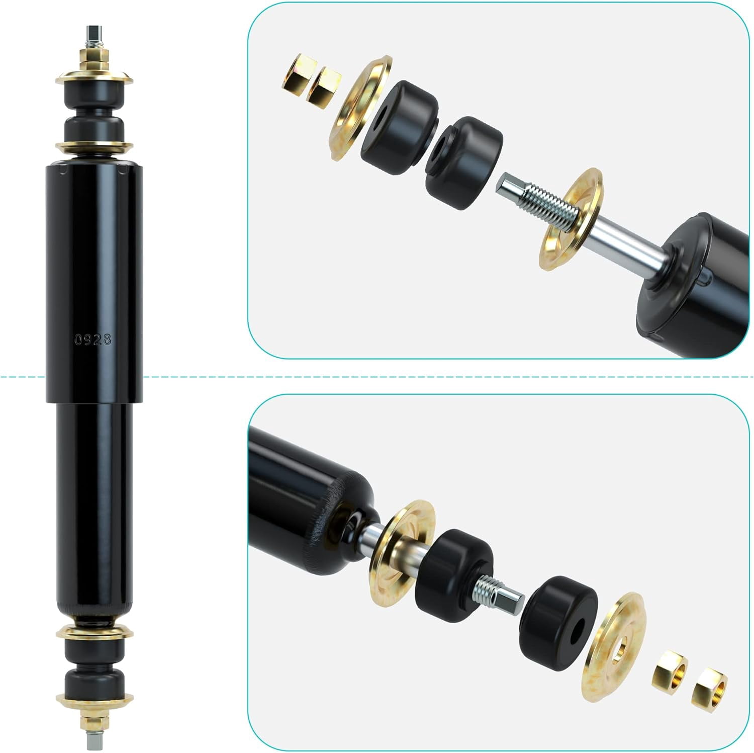 10L0L Golf Cart Shocks for EZGO TXT 1994-up, Front and Rear Shocks Absorbers  Replaces OEM #76418-01, 70928-G01 ,5006 - 4 PCS/Set
