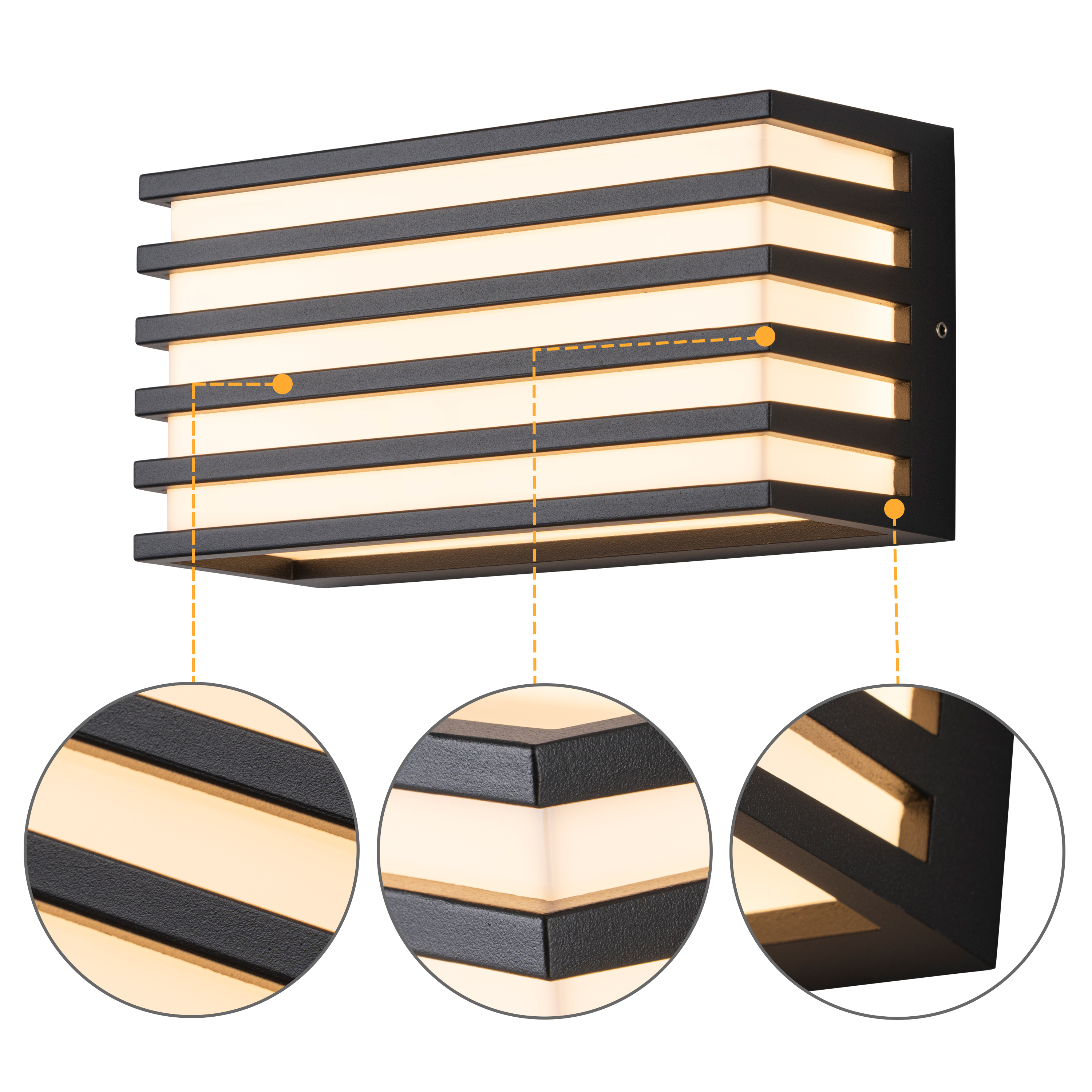 2-Pack Modern Black Aluminum LED Outdoor Indoor Wall Lights