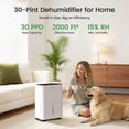 thumbnail image 3 of Waykar 30 Pint Dehumidifier for Home Up to 2000 Sq. Ft, Energy Star, 3 of 10