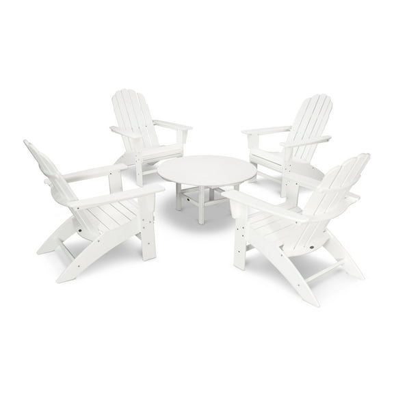 POLYWOOD Vineyard 5-Piece Oversized Adirondack Set in White