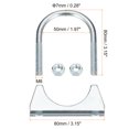 thumbnail image 2 of Muffler U-Bolt Clamps for 50mm Diameter Pipe, 2 Pack Saddle Type U-bolt Clamps, 2 of 4