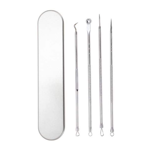 Juego de herramientas para extracción de granos de cuatro agujas Unique Bargains 6.88"x1.37" tono plateado 1 set