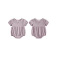thumbnail image 3 of AceBaby Infant Baby Girl 95%Cotton Summer Bubble Solid Color Romper,Size 0-18M, 3 of 10