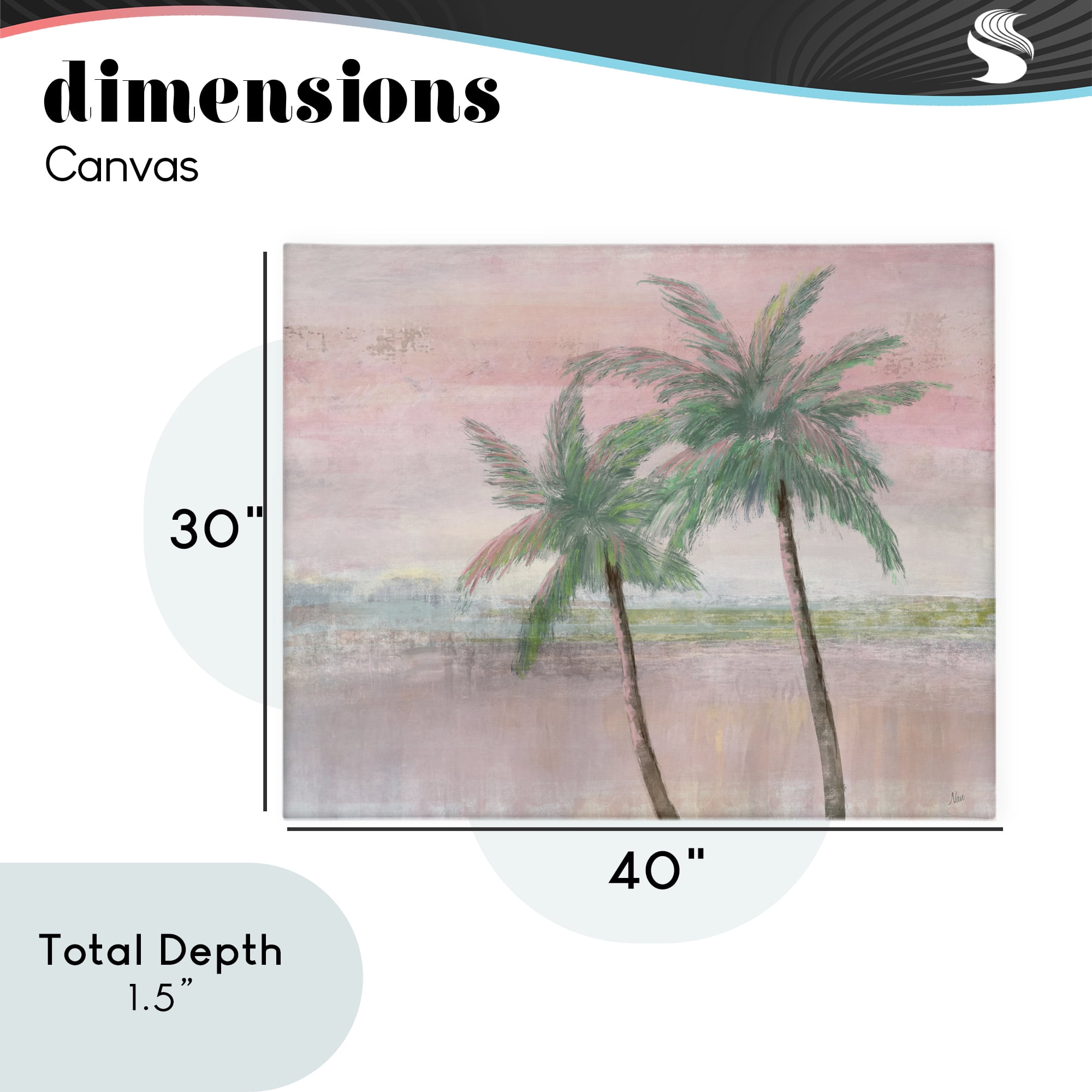 Stupell Industries Sunset Palms at Dusk Canvas Wall Art, design by Nan