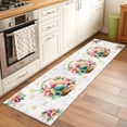 thumbnail image 2 of Runner Rug 2'x6', Easter Eggs Washable Non-Slip Hallway Runner Rugs, Yellow Floral Basket Leaves Rustic Botanical Bedside Rugs Floor Mats Carpet Runners for Kitchen Bathroom Laundry Room, 2 of 8