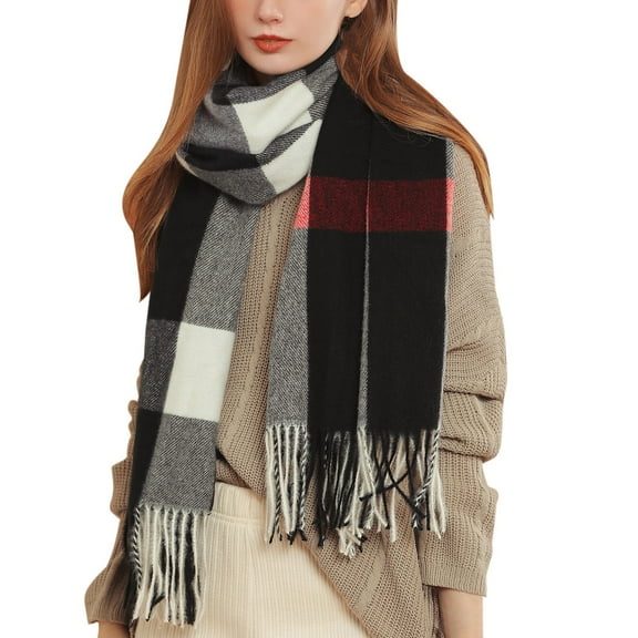 CHEGUTA Scarf for Women Winter Scarf,Women's Autumn Winter Colorful Plaid Thick Warm Fringe Shawl Scarves
