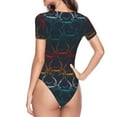 thumbnail image 4 of Gaeub Cartoon Sharks Women'S Short Sleeve One Piece Swimsuit Sexy High-Waisted Bodysuit For Swimming, Beach, Sports - Large, 4 of 9