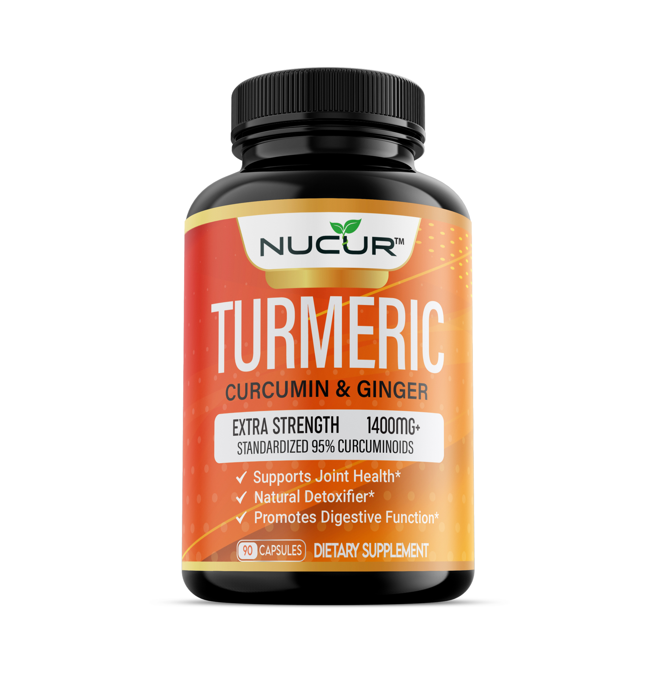NUCUR Extra Strength Turmeric Curcumin 95 Curcuminoids 1400mg+ with