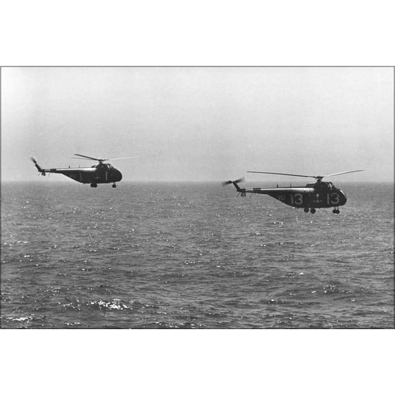 24"x36" Gallery Poster, U.S. Navy Sikorsky HO4S helicopters 1954