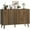 Brun Foncé en Détresse, variante sur HOMCOM Buffet Moderne à Cannelures avec Tablettes Ajustables Chêne