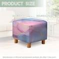 thumbnail image 5 of TSOVTHRID Marble Texture Print Ottoman Cover Square, High Stretch Ottoman Slipcover, Machine Washable Footrest Stool Cover Dust Proof Footstool Protector for Living Room, 5 of 7