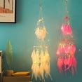 thumbnail image 3 of Decoración Atrapasueños con Cadena de Luz LED Cálida para Colgar, Luz Blanca Cálida, Blanco/Rosa, 3 of 6