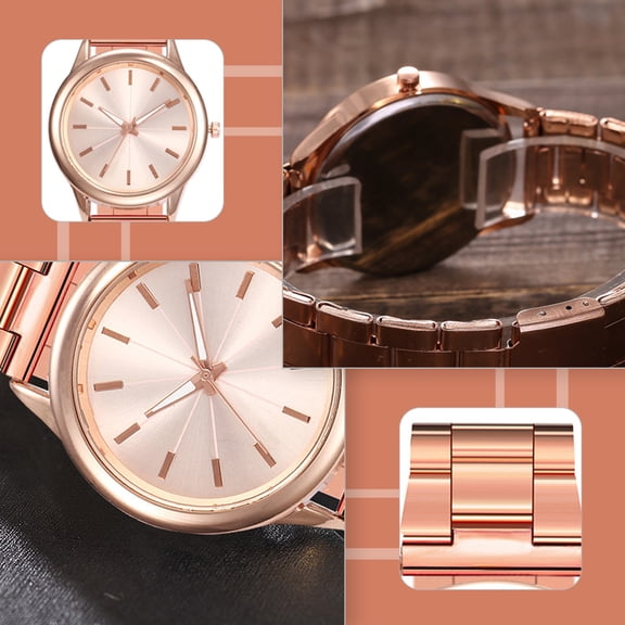 LOLIPPYY Stylish Rose Alloy and Stainless Steel Wristwatch for Students, and Trendy 1Pc Timepiece