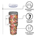 thumbnail image 4 of Camouflage 40oz Tumbler– Stainless Steel Insulated Tumbler with Handle and Straw, Large Capacity Travel Cup for Hot & Cold Drinks, 4 of 6