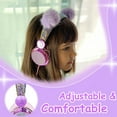 thumbnail image 5 of Kids Headphones,Charlxee Pom Wired Headsets with Gifts Packing include Sticker&Bracelet for Girls,Built-in Mic&On/Over Ear HD Stereo for Online Study/School/Tablet with Nylon Cable-Hot Purple, 5 of 6