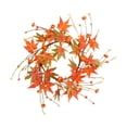 thumbnail image 1 of Corona de anillos de velas,Corona de anillos de velas de otoño con hojas de arce otoñales,Corona de velas con forma de calabaza artificial y hojas de arce,Decoración de mesa 30 centímetros, 1 of 8