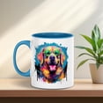 thumbnail image 2 of Hippie Labrador Retriever Portrait oil painting Watercolor Tie-dye Vintage 11oz Accent Two-tone Mug Lab Dog Lover Gifts Coffee Tea Cup - 00015, 2 of 5