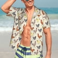 thumbnail image 5 of Picia Funny Chicken Gentle Cotton Regular Fit Short Sleeve Casual Hawaiian Shirt for Men-, 5 of 9