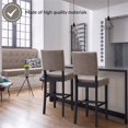 thumbnail image 2 of Leick Favorite Finds Wood Upholstered Back Bar Stool Set of 2 in Black/Gray, 2 of 13