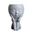 thumbnail image 1 of Jouet Gris Bleu Fait Main Vase en Résine Style Nordique Fleurs Succulentes Pot Ornements, 1 of 7