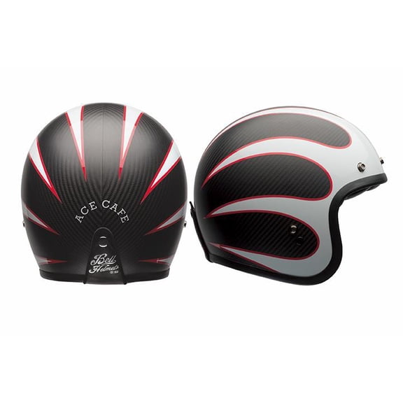 Bell Helmets Custom 500 Carbon Ace Cafe Tonup Helmet (Small, Black/White)