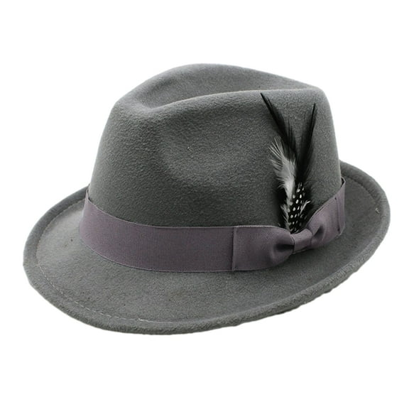 Yokua Felt JazzCap Flat Top Hat HippiesCap Adult Fedora Teens Stage Show Headwear