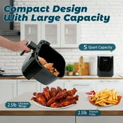 Caynel Air Fryer Oven Oil Free Nonstick Cooker with 8 Cook Presets, Detachable Double Basket - 5QT