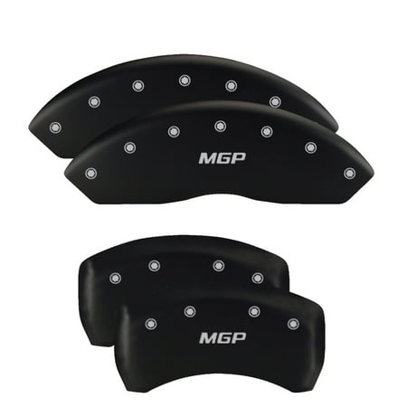 MGP 4 Caliper Covers Engraved Front & Rear Vtech Matte Black finish silver ch
