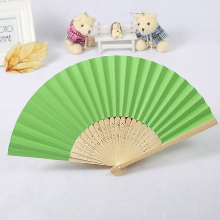 

Baabni Pattern Folding Dance Wedding Party Lace Silk Folding Hand Held Solid Color Fan