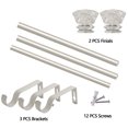 thumbnail image 5 of Curtain Rod 1inch Diameter Adjustable Window Drapery Rods with clear color acrylic plexiglass finials, 3piece brackets, hardware kits. Silver 28-48 inches., 5 of 5