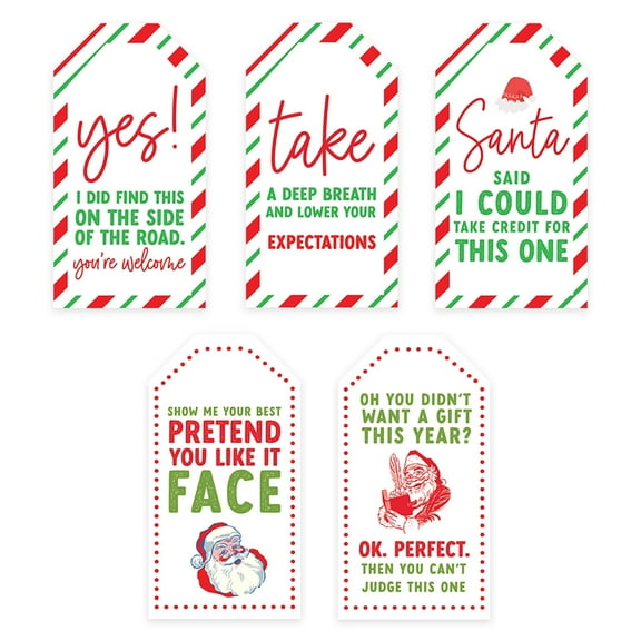Koyal Wholesale Christmas Self Adhesive Gift Sticker Labels Classic Gift Labels, Hilarious Christmas, Set of 20