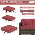 thumbnail image 2 of Snubbull 8 Pcs 25.6" x 23.6" Cushion Covers for Patio Furniture, Outdoor Waterproof Cushion Slipcovers Replacement with Zipper, Fuchsia Red, 2 of 6