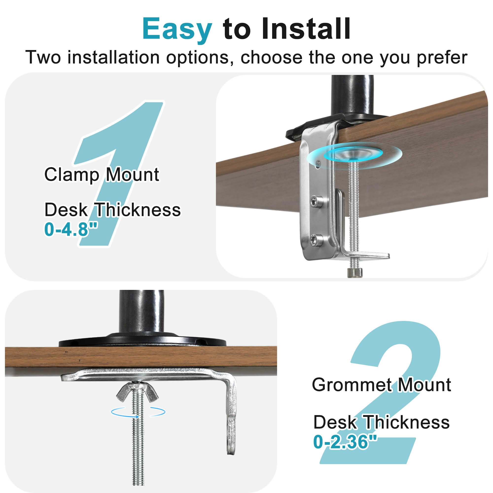 MAYEERTY Single Monitor Desk Mount for 15-32" Screens, Swivel & Height Adjustable Computer Monitor Stand