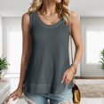 thumbnail image 2 of Lixiuxyad Basic Tank Top Knit Tank Tops For Women Scoop Neck Sleeveless Tanks Summer Loose Fit Trendy Casual Tee Shirts Soft Basic Vest(Gray M), 2 of 6