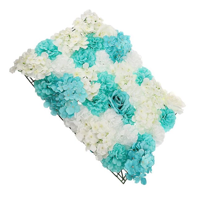 Artificial Flower Plants Panels Background Wall Wedding Decor for Stage Blue