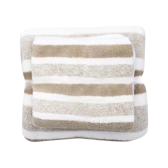 Coral Velvet Striped Bath Towel Set, 2-Piece Gray Towels, Thickened Absorbent Cotton Towels for Bathroom, Gym, Spa, Beach, Wedding Gift Set