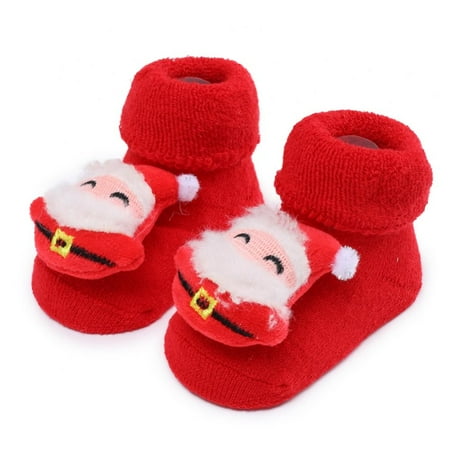 

Toddler Girl Boy Warm Socks Anti Skid Baby Girl Boy Christmas Socks Kids Slipper Socks