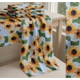 thumbnail image 6 of Soimoi Blue Cotton Poplin Fabric Leaves & Sunflower Floral Print Fabric by the Yard 42 Inch Wide, 6 of 7
