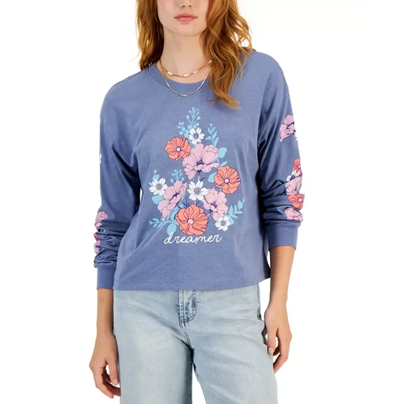 Rebellious One Juniors' Long-Sleeve Dreamer T-Shirt XS