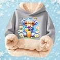 thumbnail image 4 of Toddler Girls Graphic Hoodie Long Sleeved Hooded Sweatshirt Pullover with Cute Print Designs Trendy Fall Outfits Size 3-4T , Gray, 4 of 5