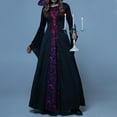 thumbnail image 4 of EQWLJWE Robe de Sorcière d'Halloween pour Femme à Capuche à Manches Longues Gothique de Cour à Manches Longues à Encolure Carrée Robe à Lacets, 4 of 8