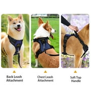MASBRILL Reflective Dog Harness No Pull Dog Vest Harness With Handle, Breathable Padded Dog Chest Harness Adjustable for Small Medium Large Dog-Blue