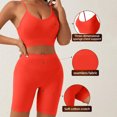thumbnail image 3 of Diufon Two Piece Workout Sets for Women Spaghetti Straps Sports Bras and High Waist Matching Shorts Gym Yoga Outfits, 3 of 9