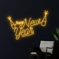 thumbnail image 2 of Handmadetneonsign Happy New Year Neon Sign, Happy New Year Led Sign, Champagne Cheer Neon Light, 2 of 5
