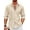 Beige, variant on COOFANDY Mens Casual Beach Button Down Shirts Long Sleeve Cuban Camp Guayabera Shirts