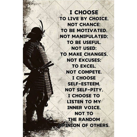 Noete Motivational Tin Sign Inspirational Warrior Quotes Metal Wall Art, 8x12 Inch Rustic Home Gym Office Decor for Men, Fighters & Fitness Lovers