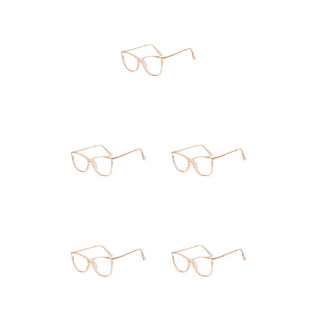 Sonducket Gafas de ojo de gato a la moda, gafas antiluz azul para mujer, lentes acrílicos transparentes, montura grande, gafas para champán Type2 NO2