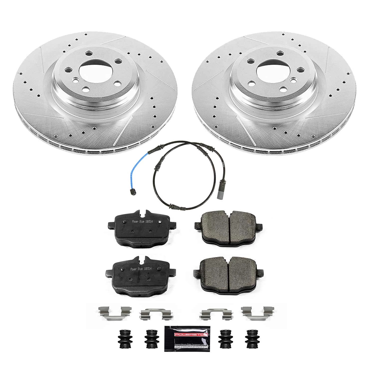 PowerStop Rear Z23 Evolution Sport Carbon-Fiber Ceramic Brake Pad and Drilled & Slotted Rotor Kit Fits: BMW Select Models K8775